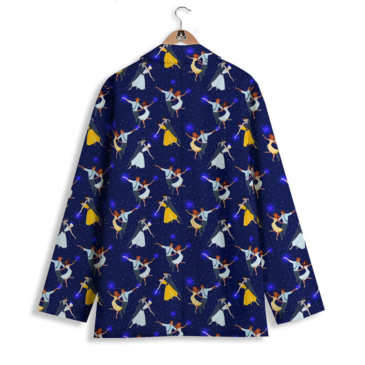 Blue Dancer Print Pattern Women's Blazer-grizzshop