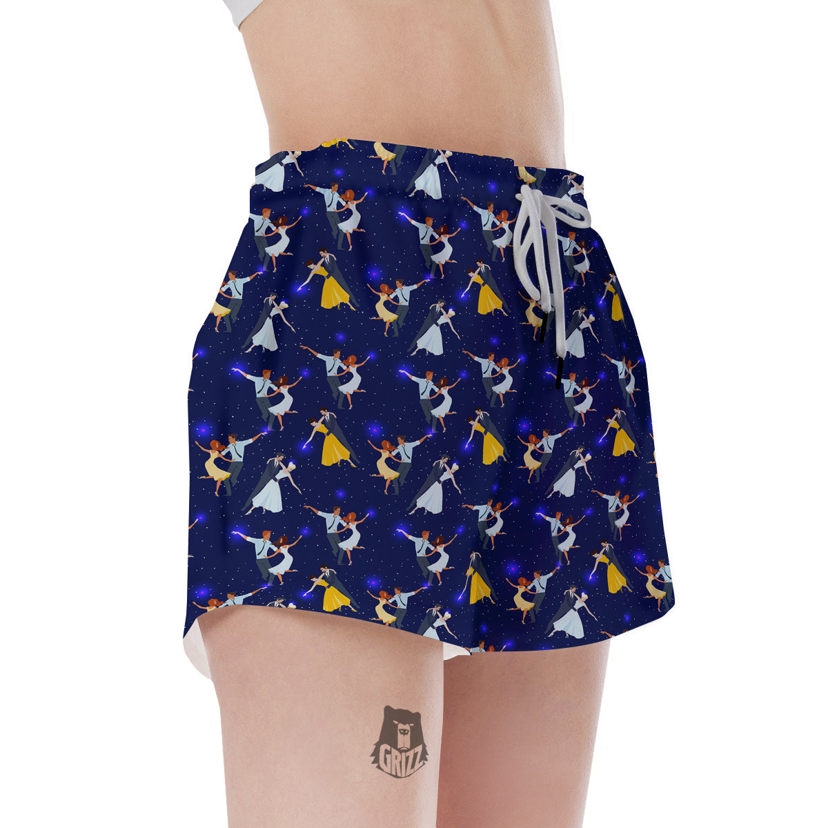 Blue Dancer Print Pattern Women's Shorts-grizzshop