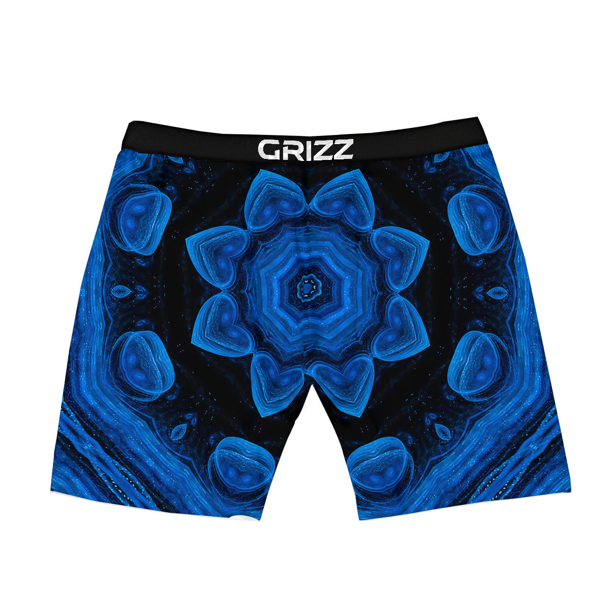 Blue Dark Kaleidoscope Print Boxer Briefs-grizzshop