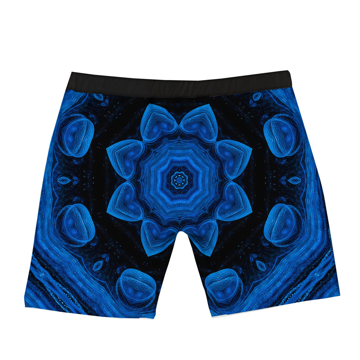 Blue Dark Kaleidoscope Print Boxer Briefs-grizzshop