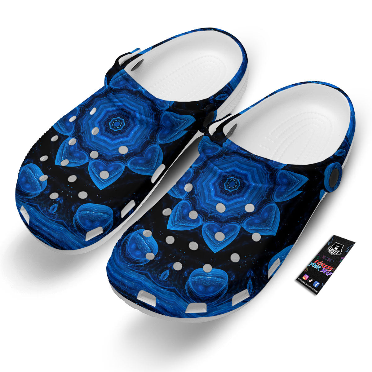 Blue Dark Kaleidoscope Print Clog-grizzshop
