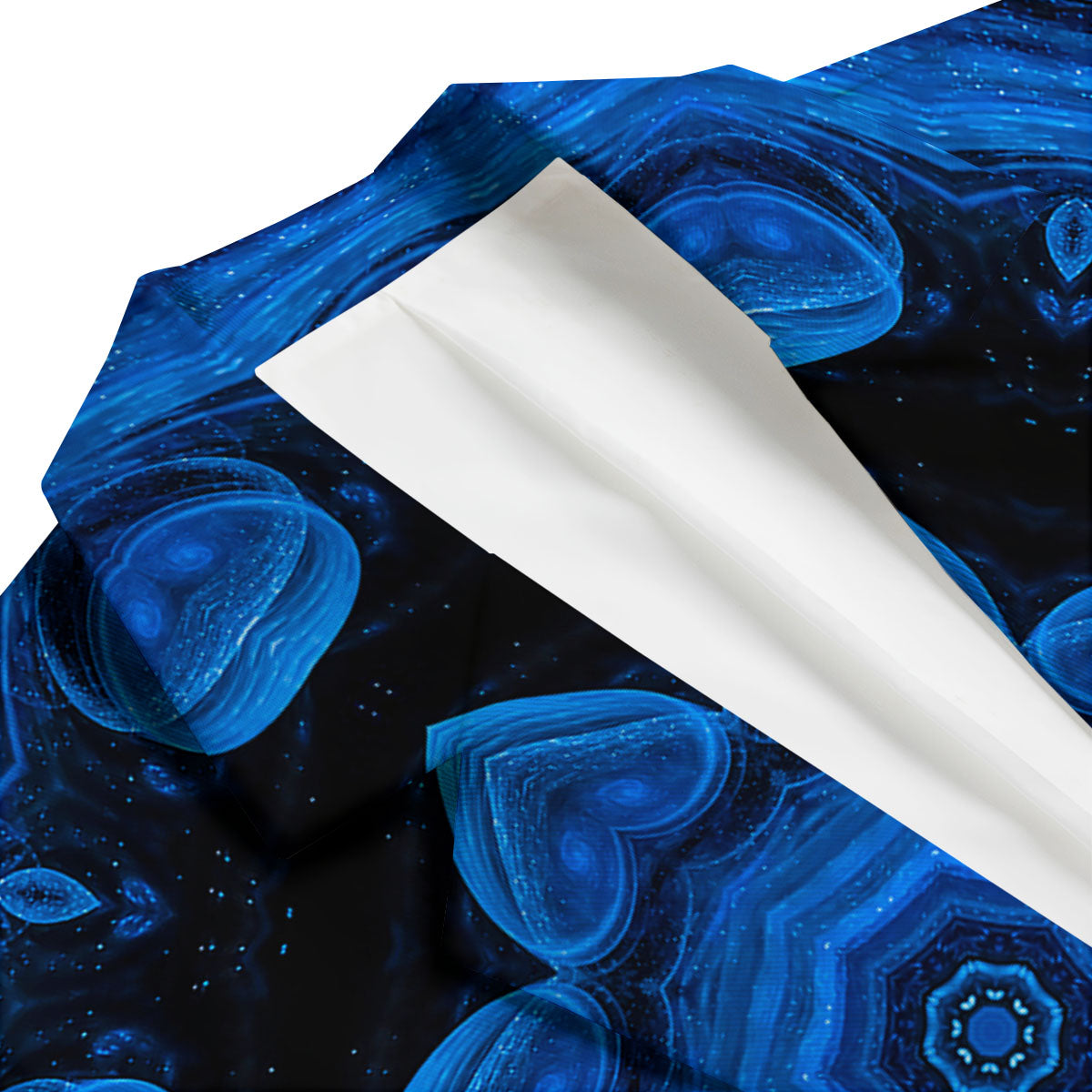 Blue Dark Kaleidoscope Print Men's Blazer-grizzshop