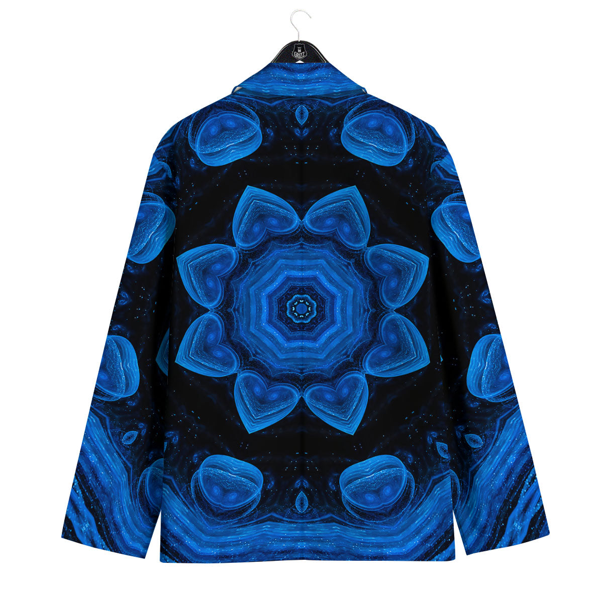 Blue Dark Kaleidoscope Print Men's Sport Coat-grizzshop