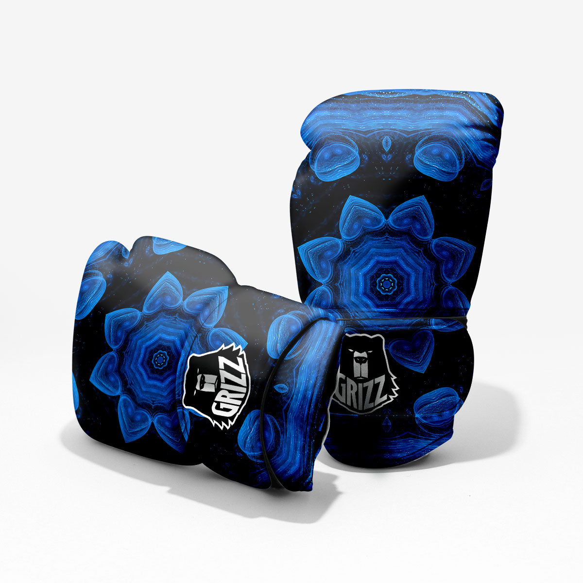Blue Dark Kaleidoscope Print Pro Boxing Glove