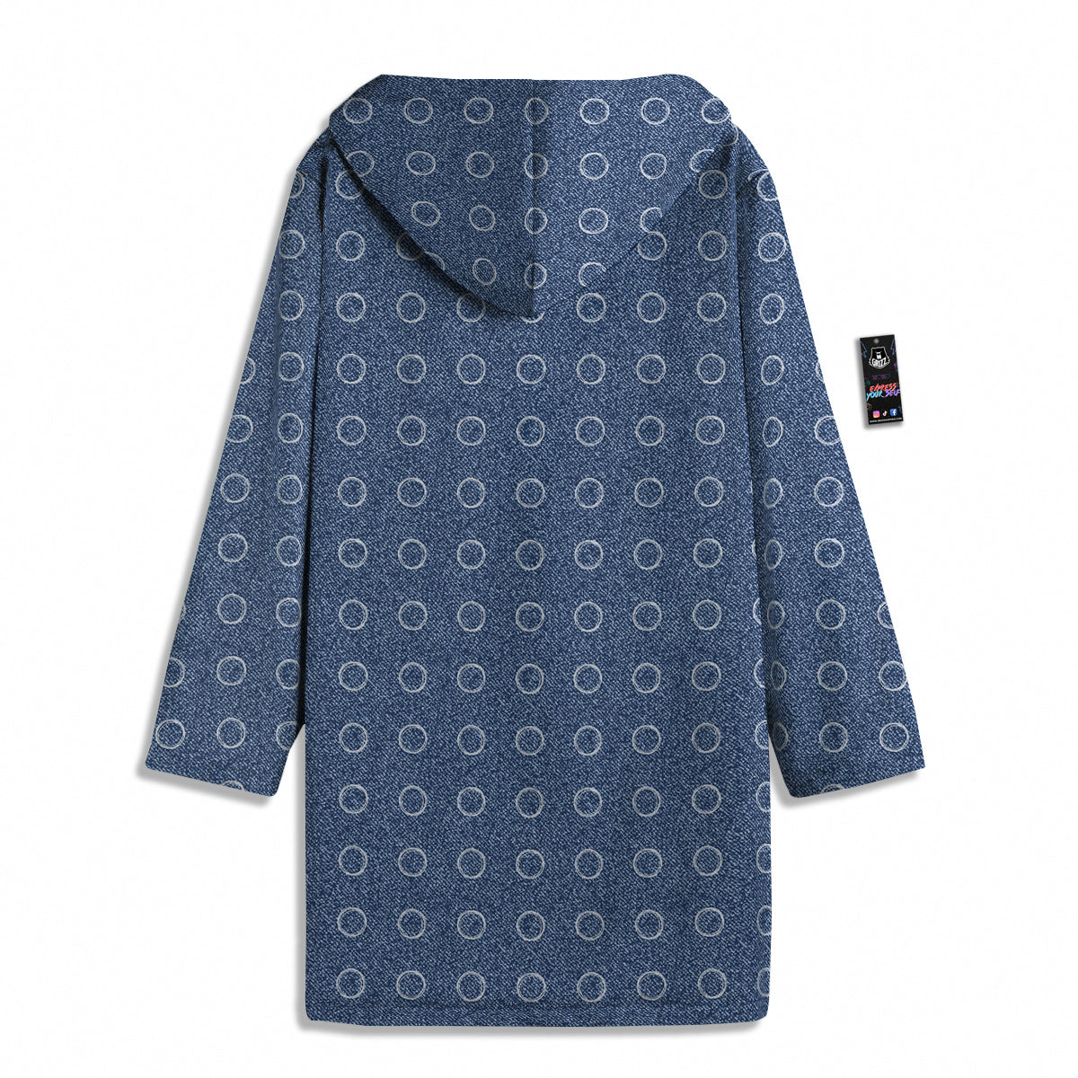 Blue Denim Jeans Polka Dot Print Pattern Men's Windbreaker Jacket-grizzshop