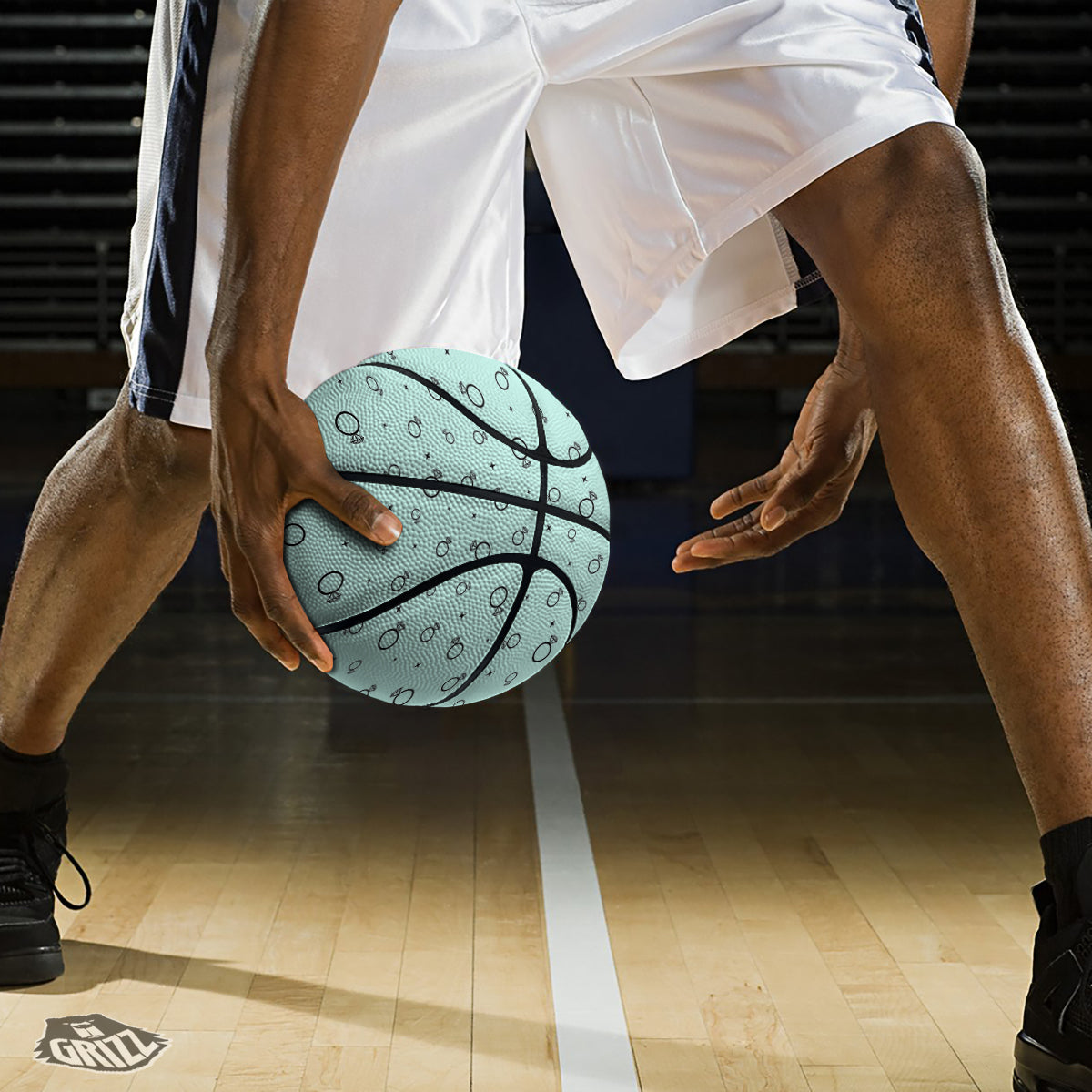 Blue Diamond Ring Print Pattern Basketball-grizzshop