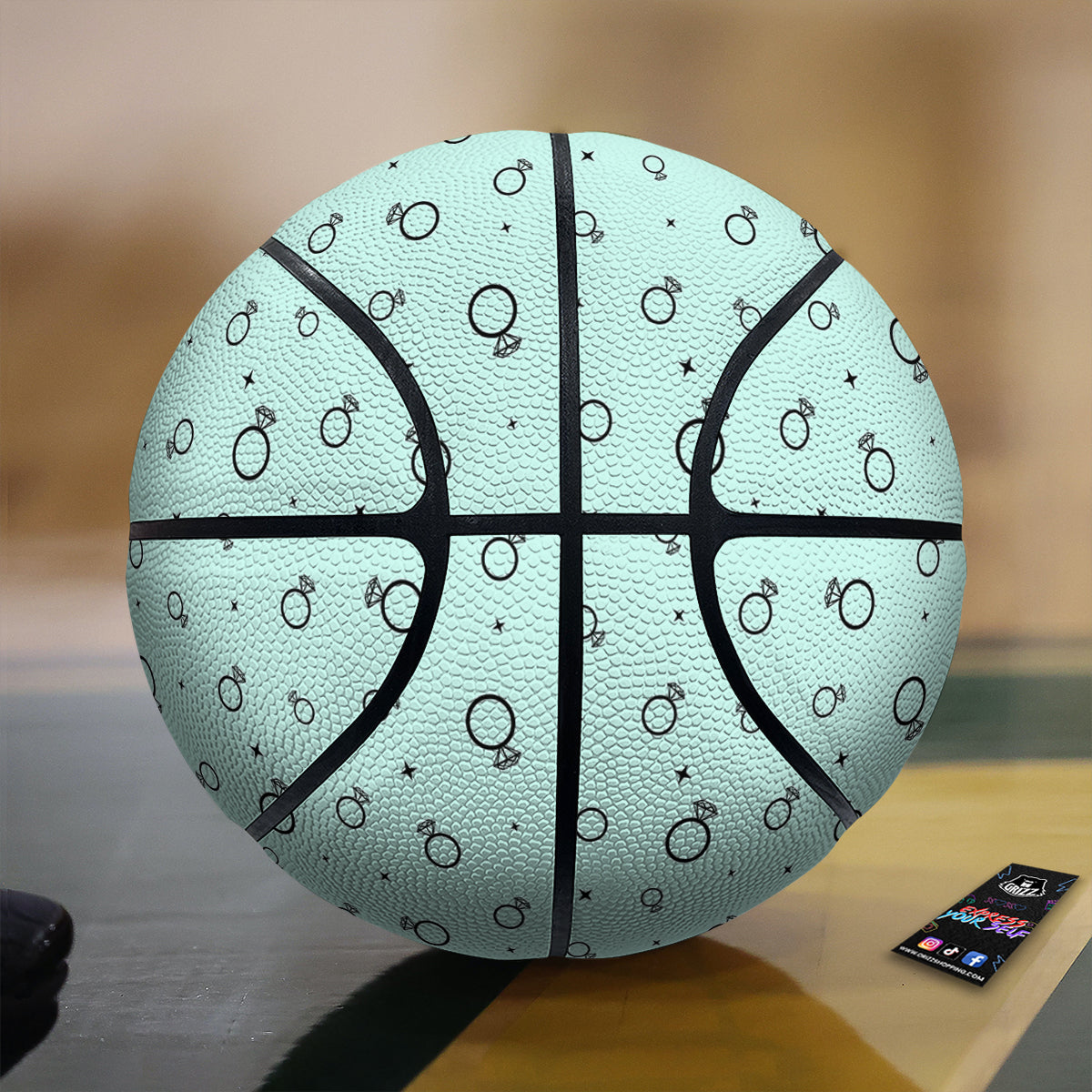 Blue Diamond Ring Print Pattern Basketball-grizzshop