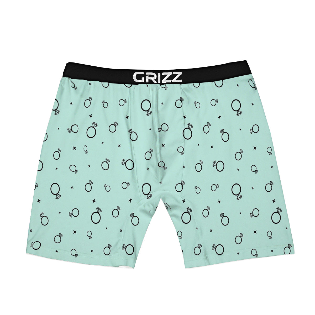 Blue Diamond Ring Print Pattern Boxer Briefs-grizzshop