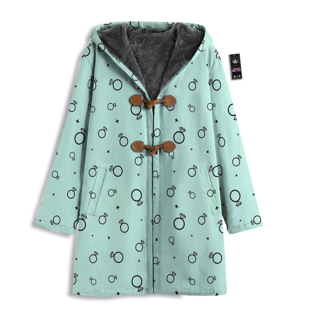 Blue Diamond Ring Print Pattern Men's Windbreaker Jacket-grizzshop