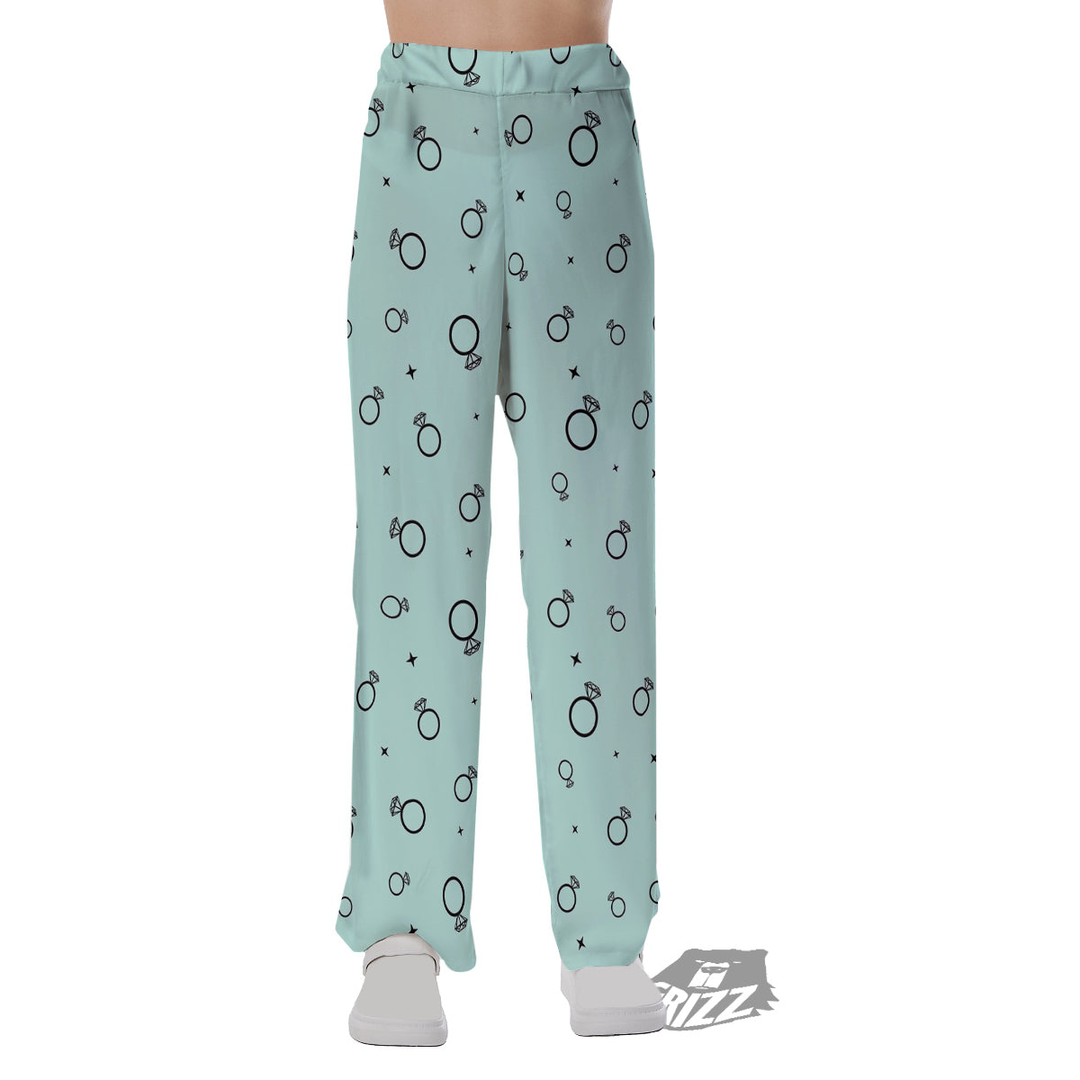 Blue Diamond Ring Print Pattern Pajama Pants-grizzshop