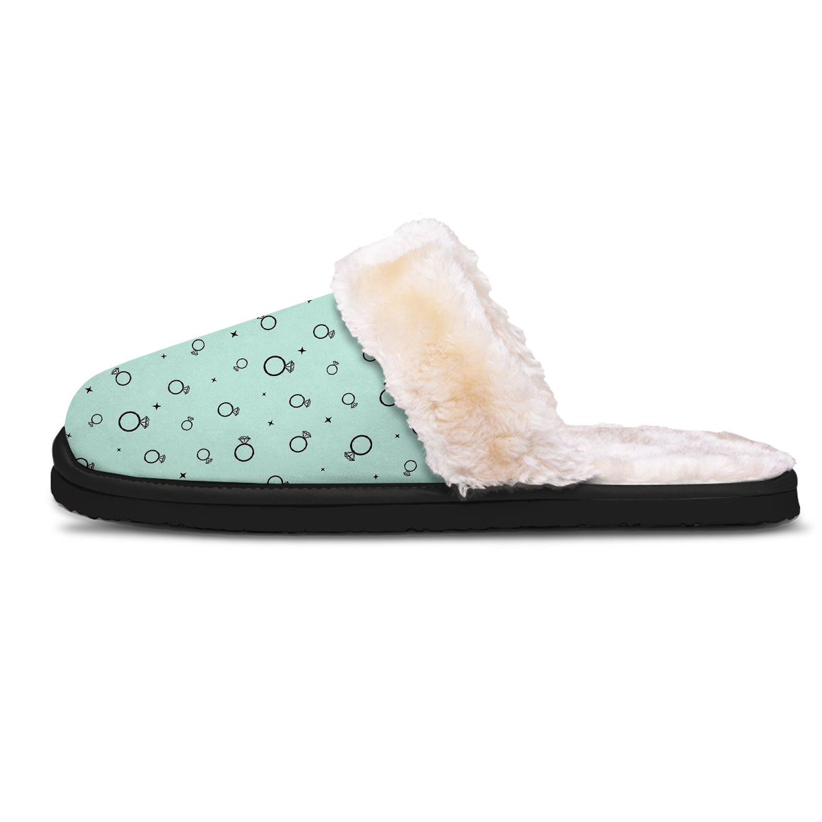 Blue Diamond Ring Print Pattern Slippers-grizzshop