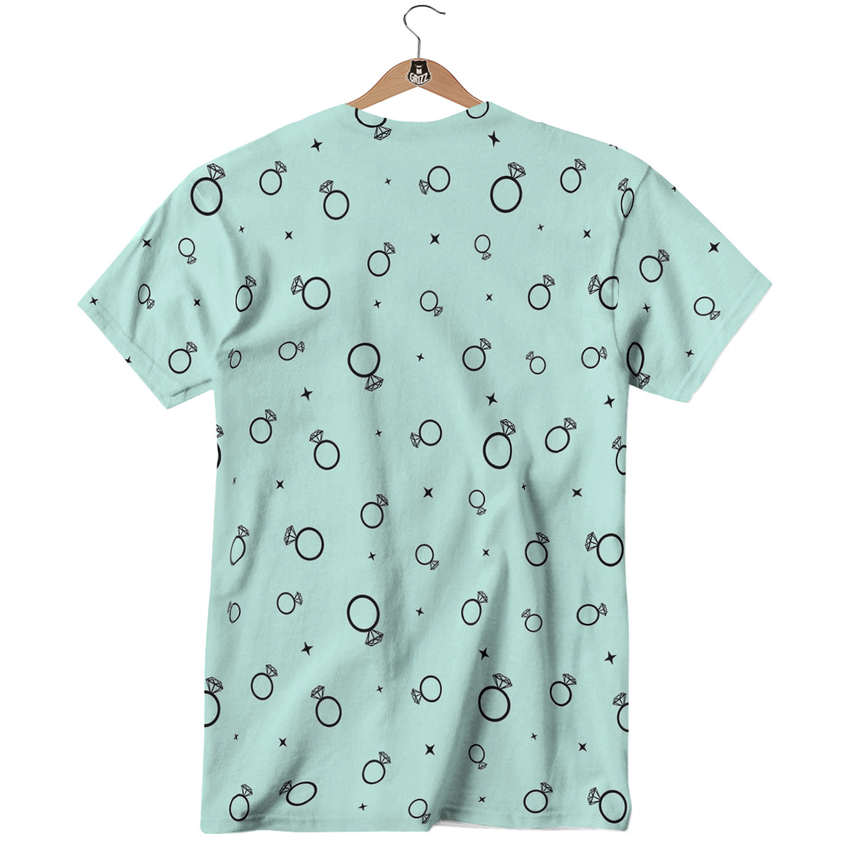 Blue Diamond Ring Print Pattern T-Shirt-grizzshop