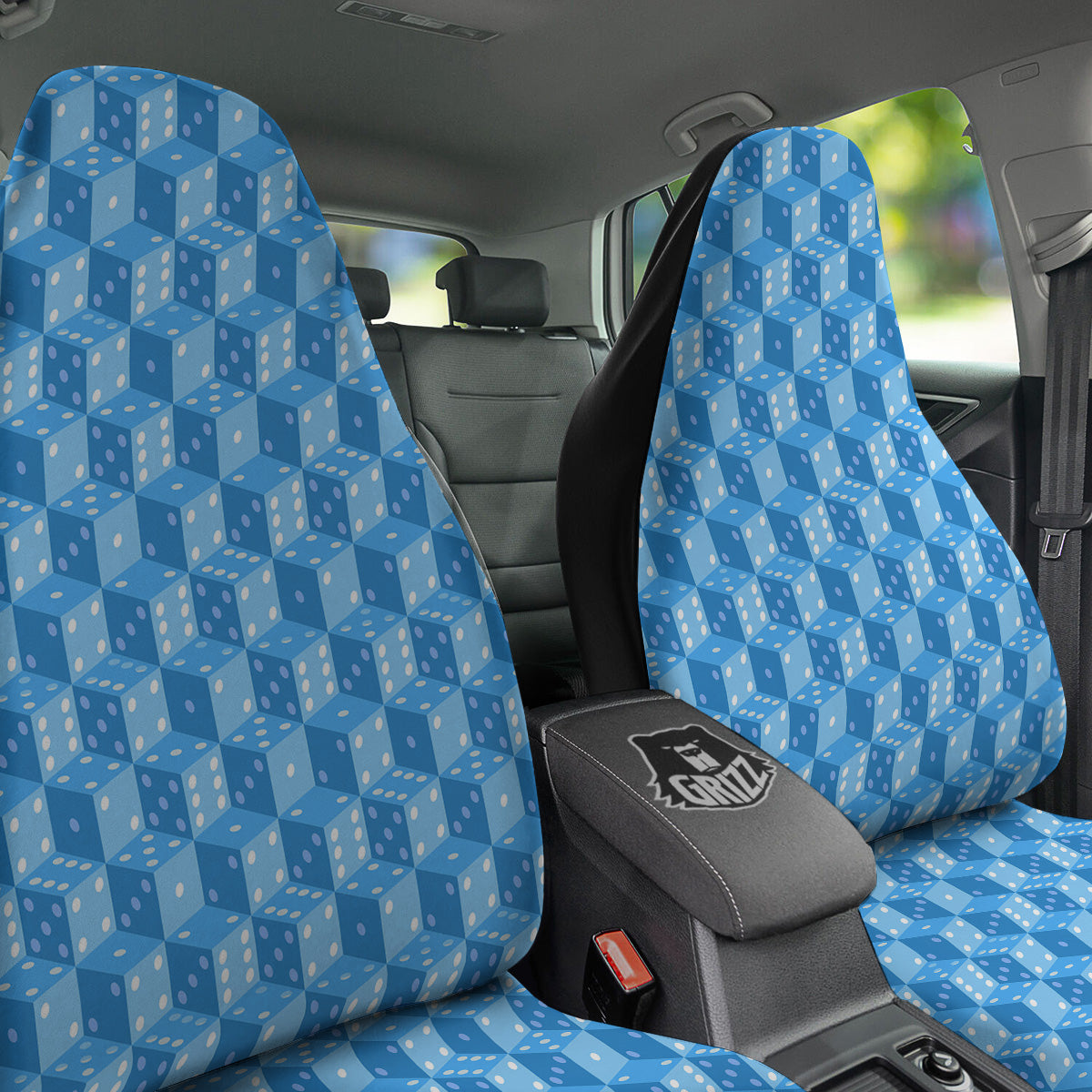 Blue Dice Casino Print Pattern Car Seat Covers-grizzshop