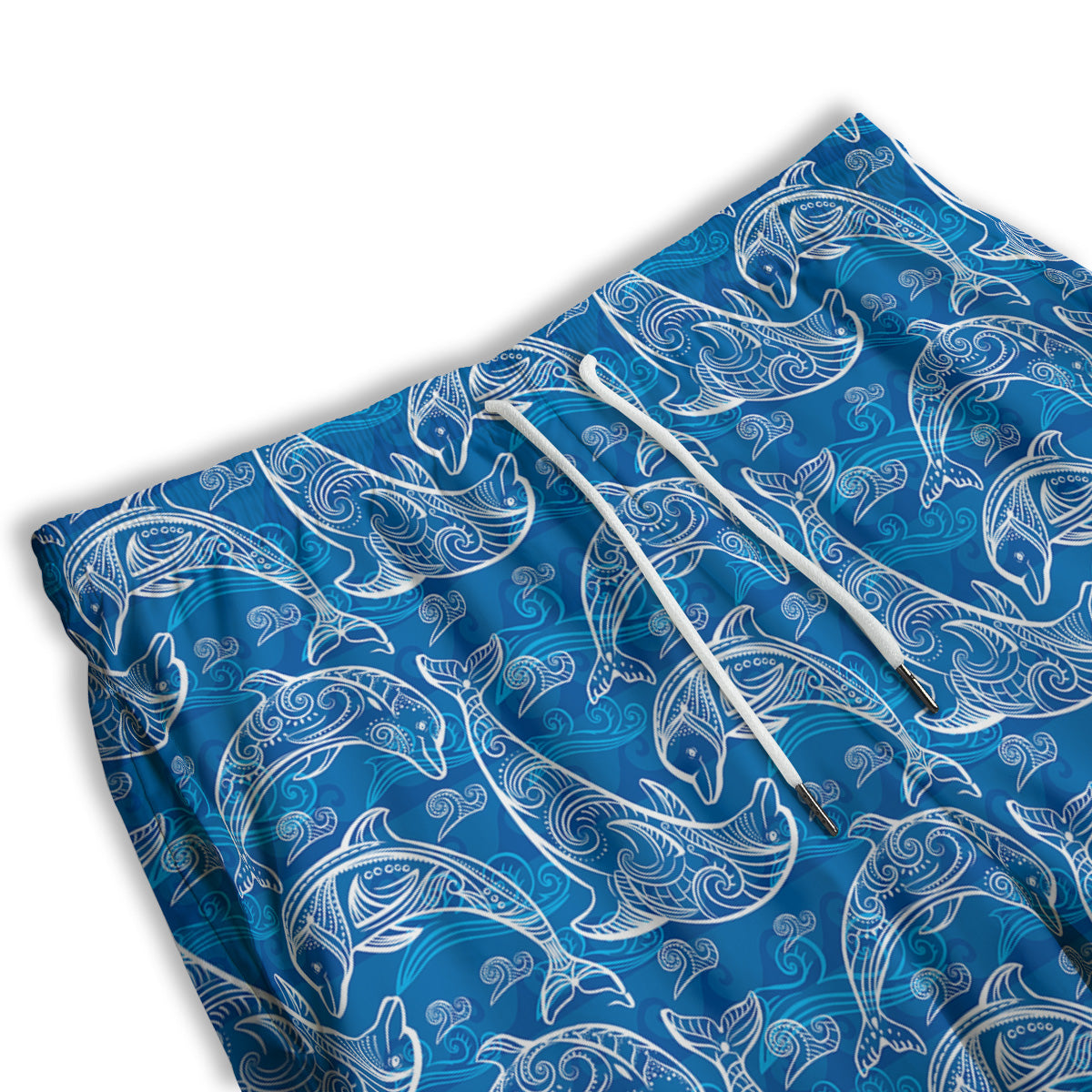 Blue Dolphins Ethnic Print Pattern Men's Athletic Shorts