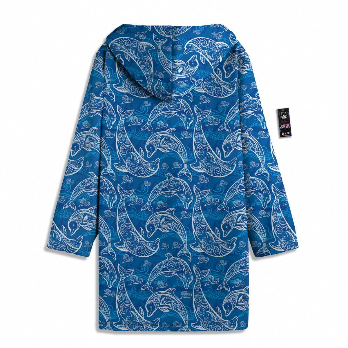 Blue Dolphins Ethnic Print Pattern Men's Windbreaker Jacket-grizzshop