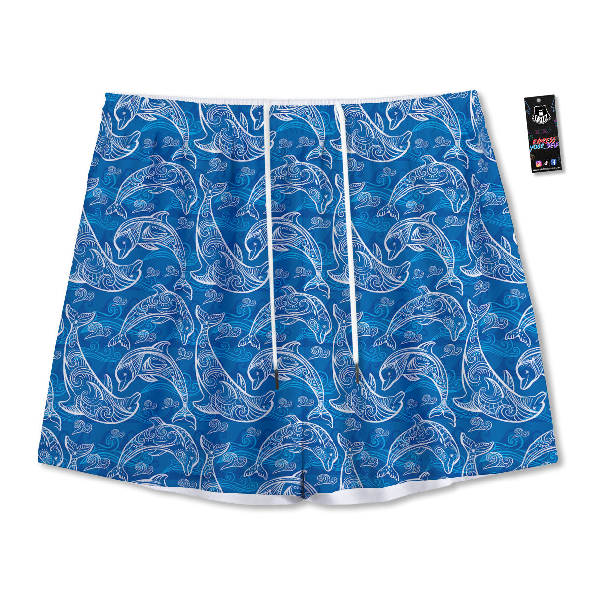 Dancing Party Skeleton Print Pattern Mesh Shorts