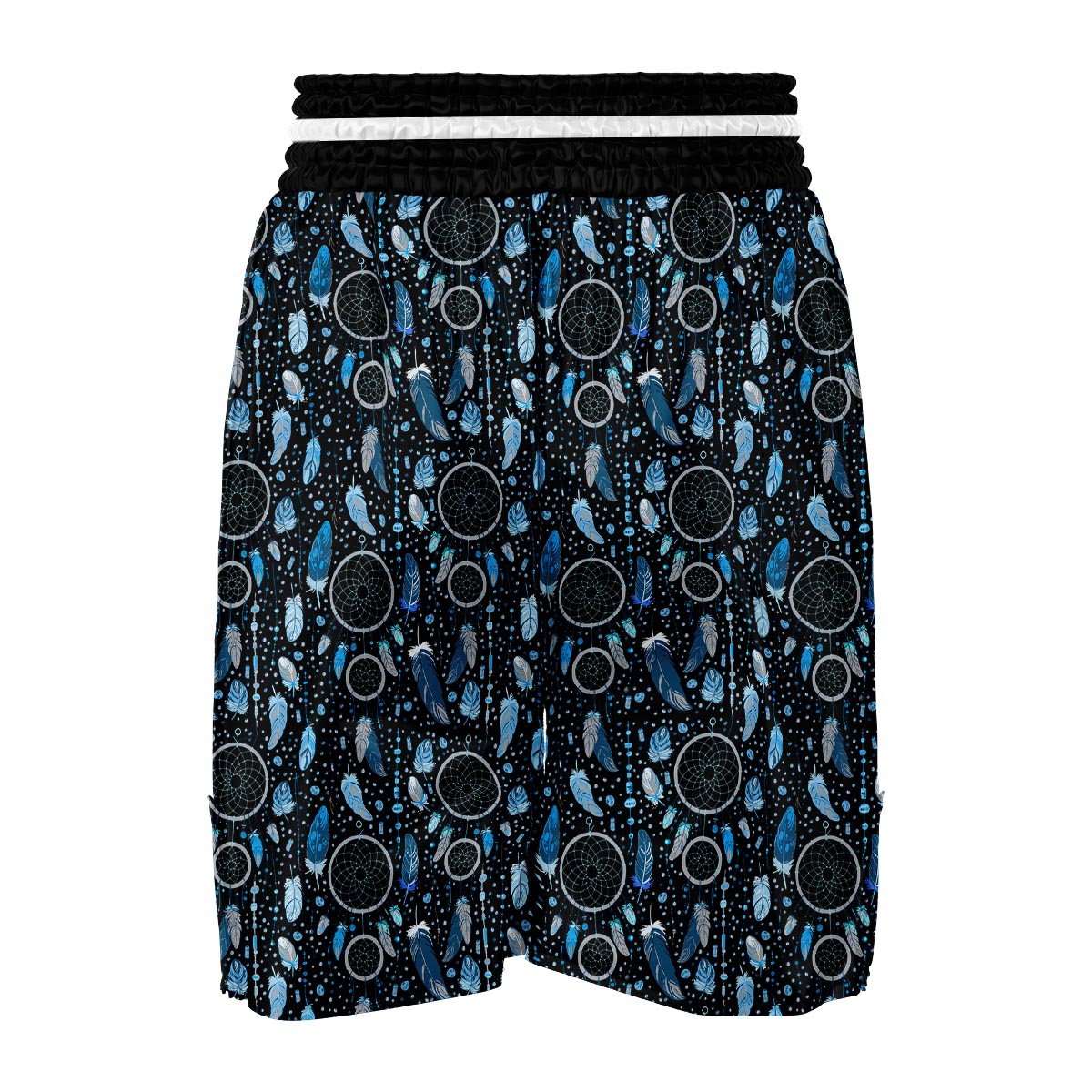 Blue Dream Catcher Feather Boxing Shorts-grizzshop