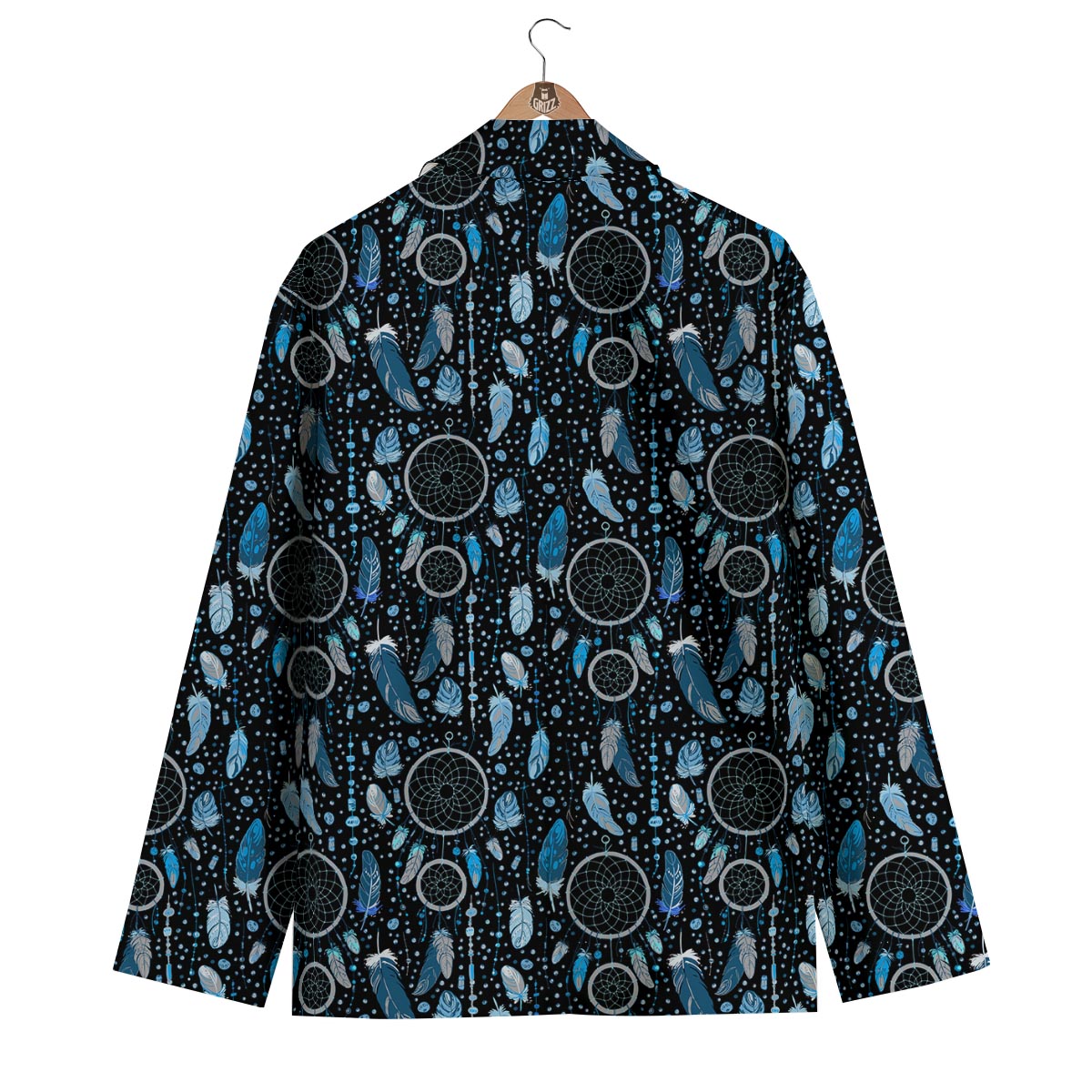 Blue Dream Catcher Feather Men's Blazer-grizzshop