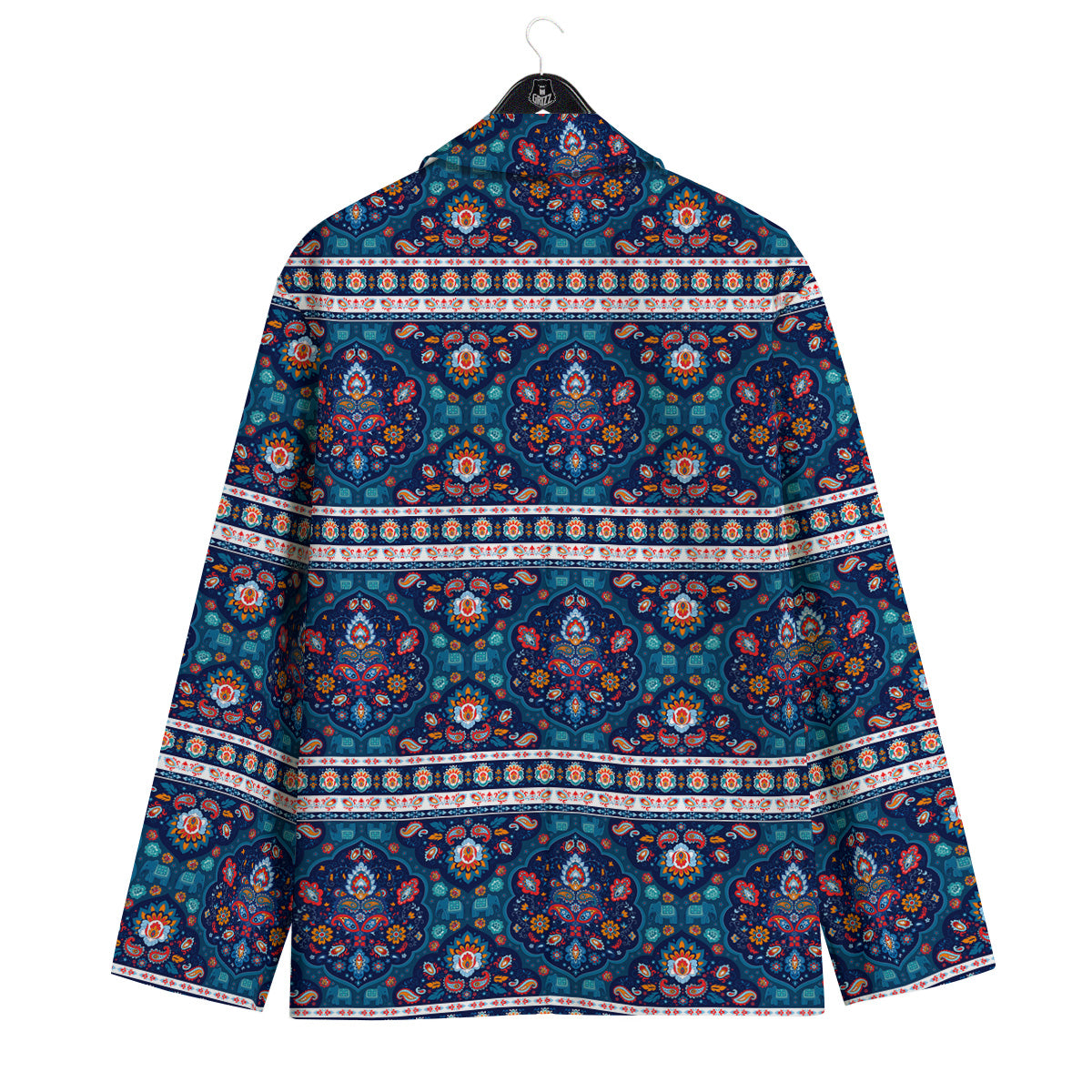 Blue Ethnic Mandala Print Pattern Men's Sport Coat-grizzshop