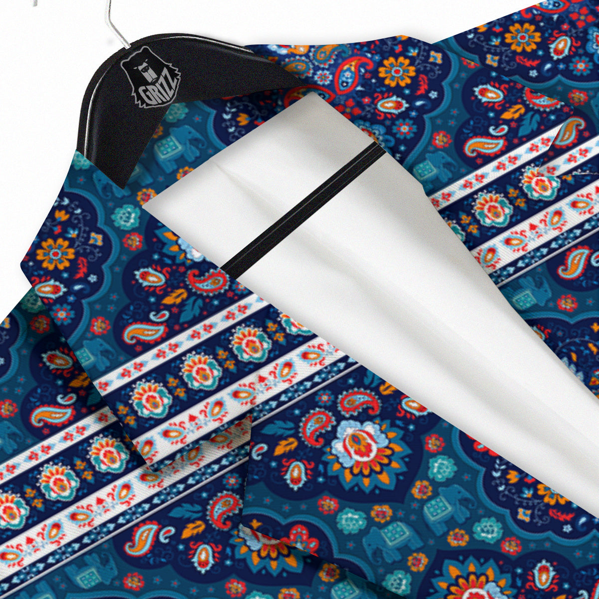 Blue Ethnic Mandala Print Pattern Men's Sport Coat-grizzshop