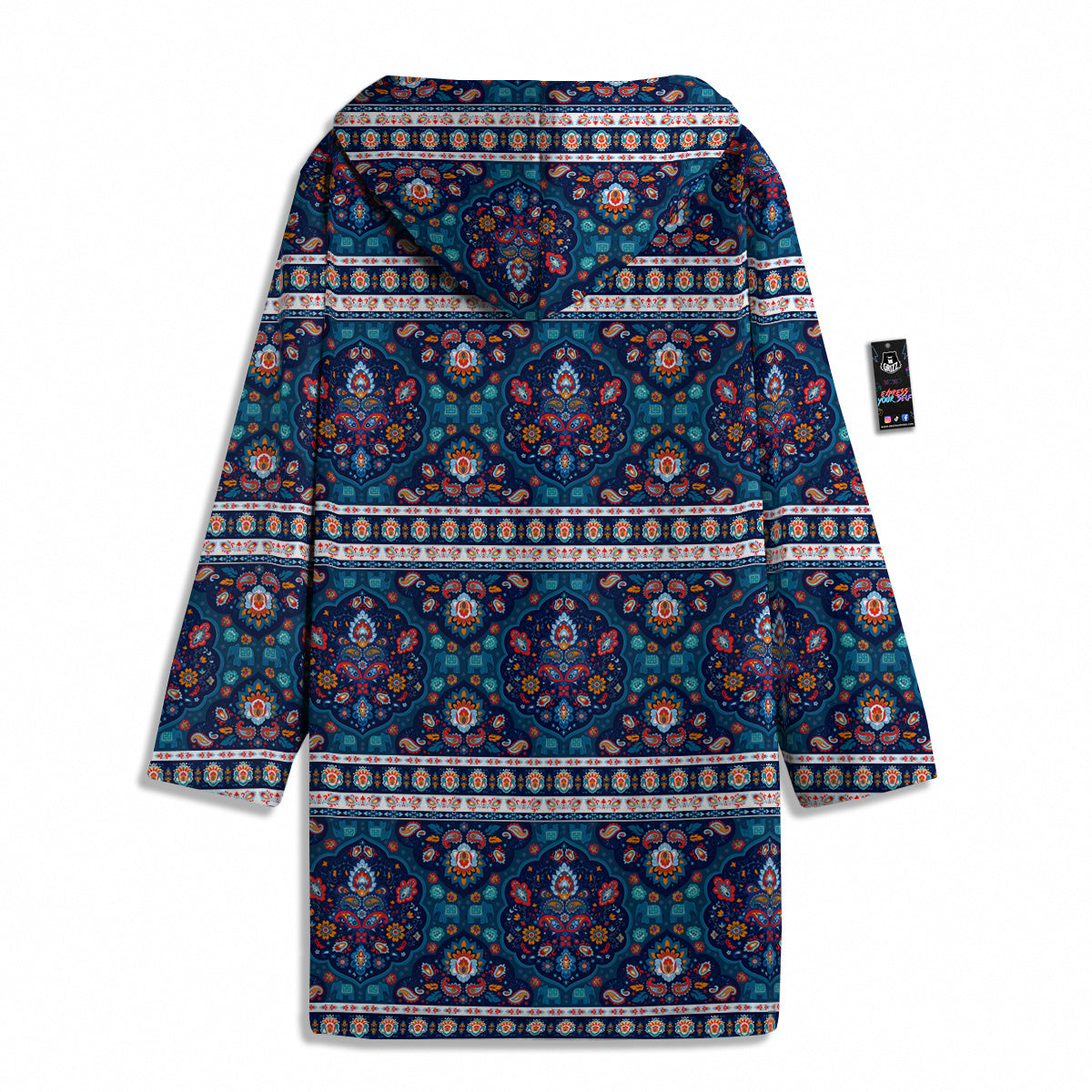 Blue Ethnic Mandala Print Pattern Men's Windbreaker Jacket-grizzshop