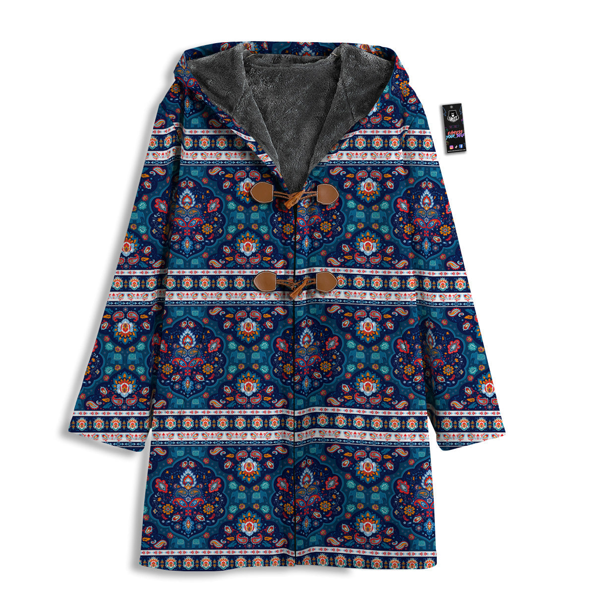 Blue Ethnic Mandala Print Pattern Men's Windbreaker Jacket-grizzshop