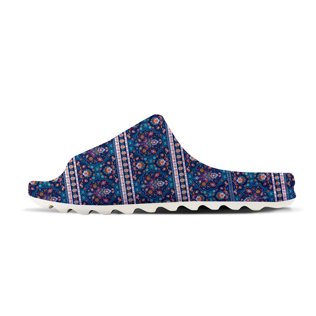 Blue Ethnic Mandala Print Pattern Sandals-grizzshop