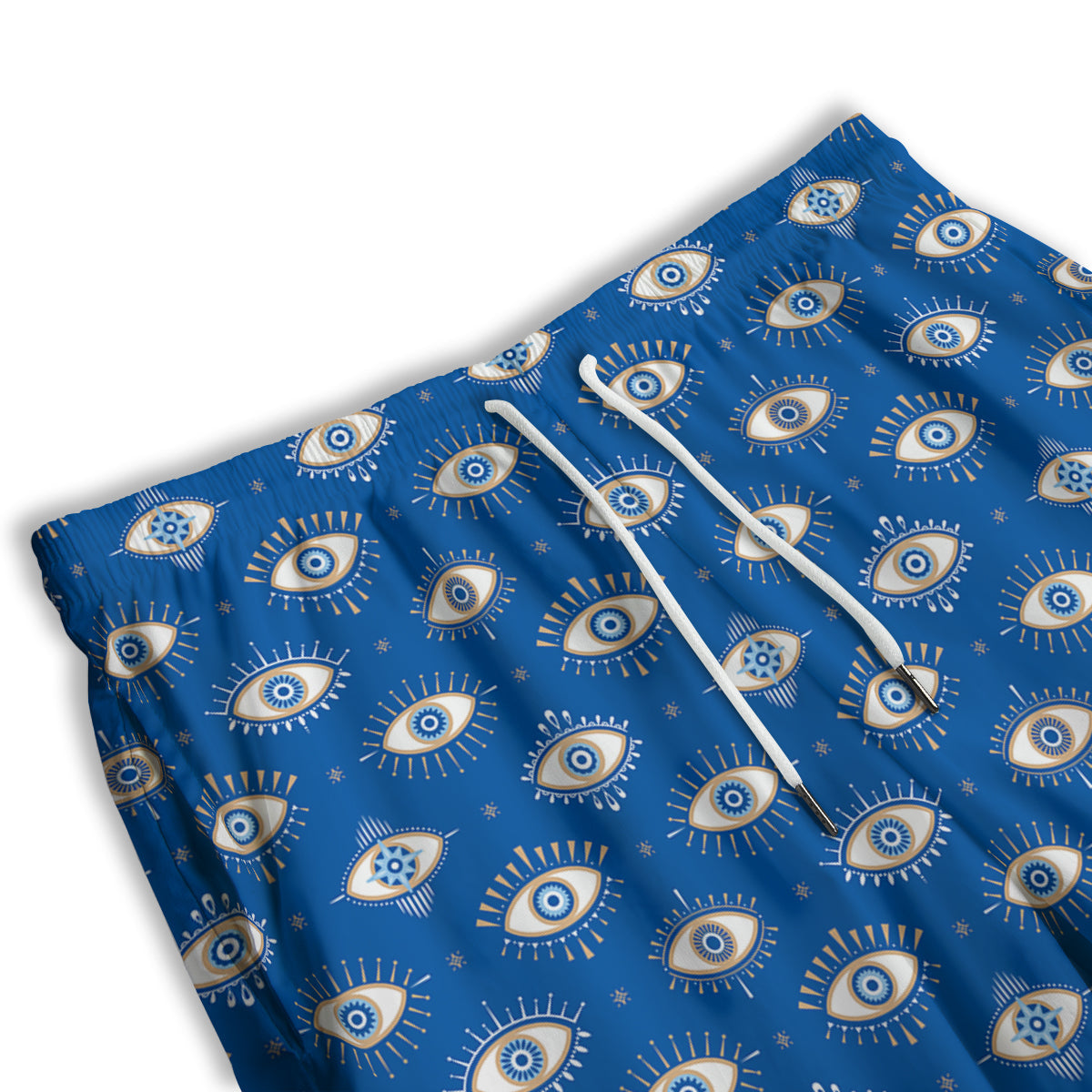 Blue Eyes Hamsa Print Pattern Men's Athletic Shorts