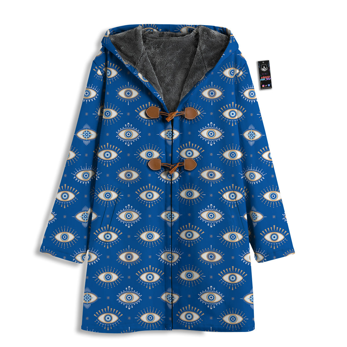 Blue Eyes Hamsa Print Pattern Men's Windbreaker Jacket-grizzshop