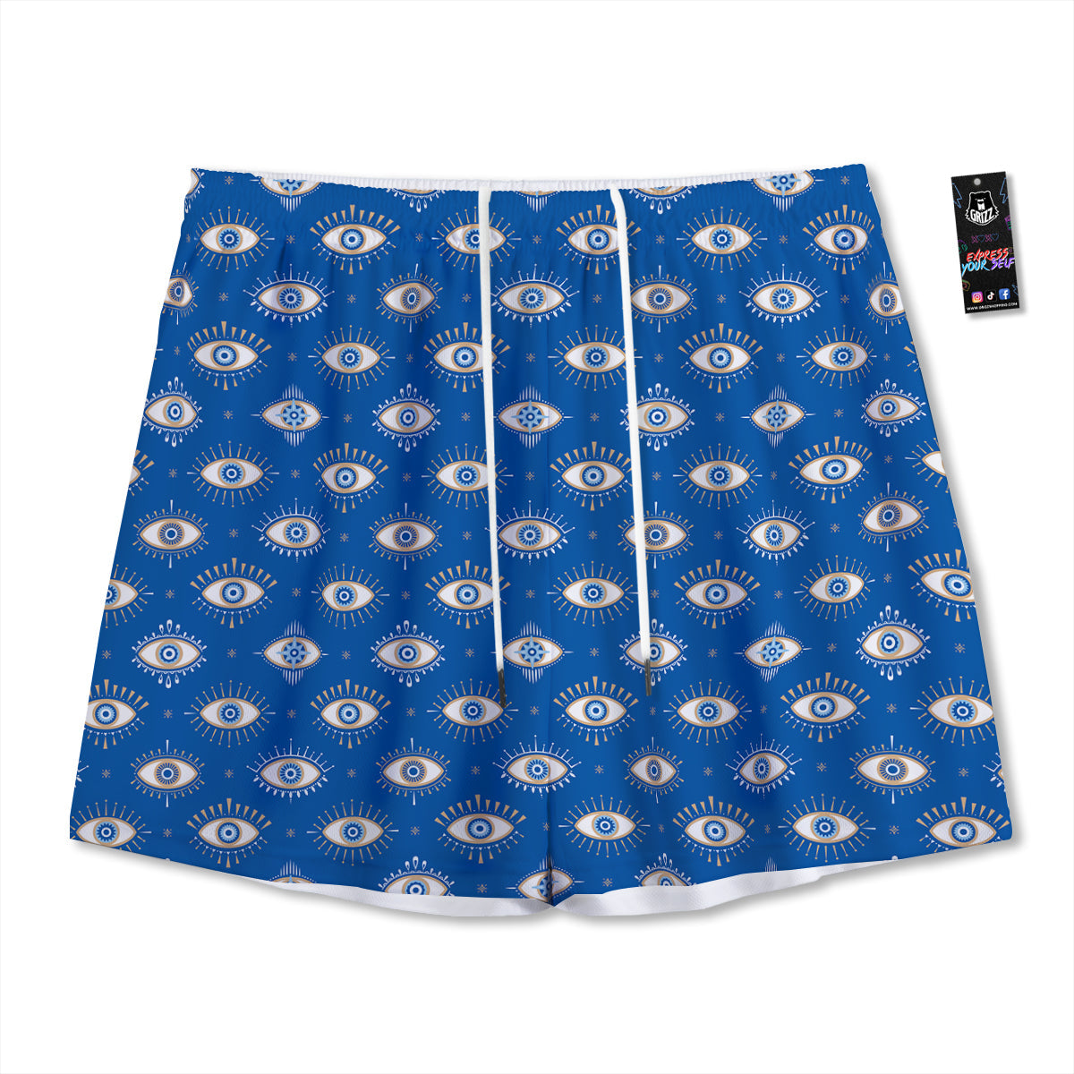 Chevron Black And Grey Print Pattern Mesh Shorts