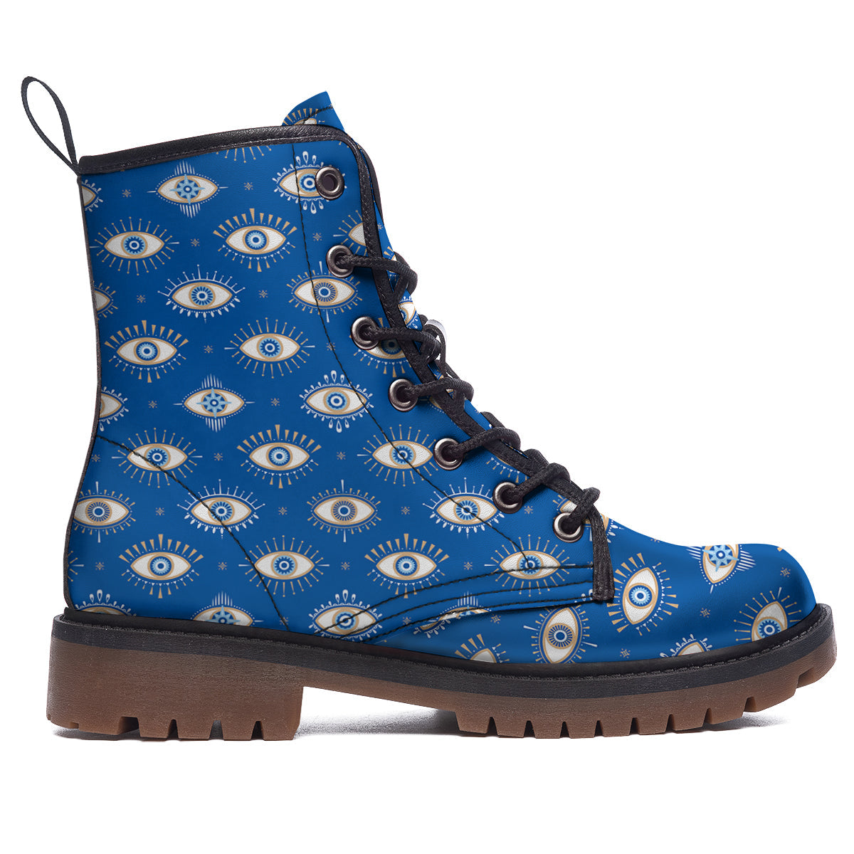 Blue Eyes Hamsa Print Pattern Work Boots-grizzshop