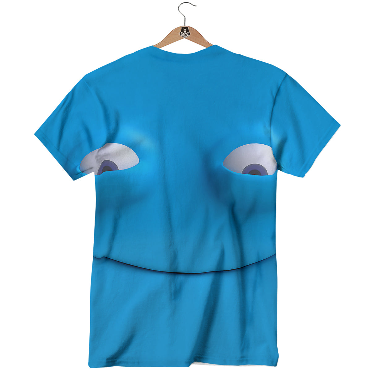 Blue Face Cartoon Emoticon Character Print T-Shirt-grizzshop