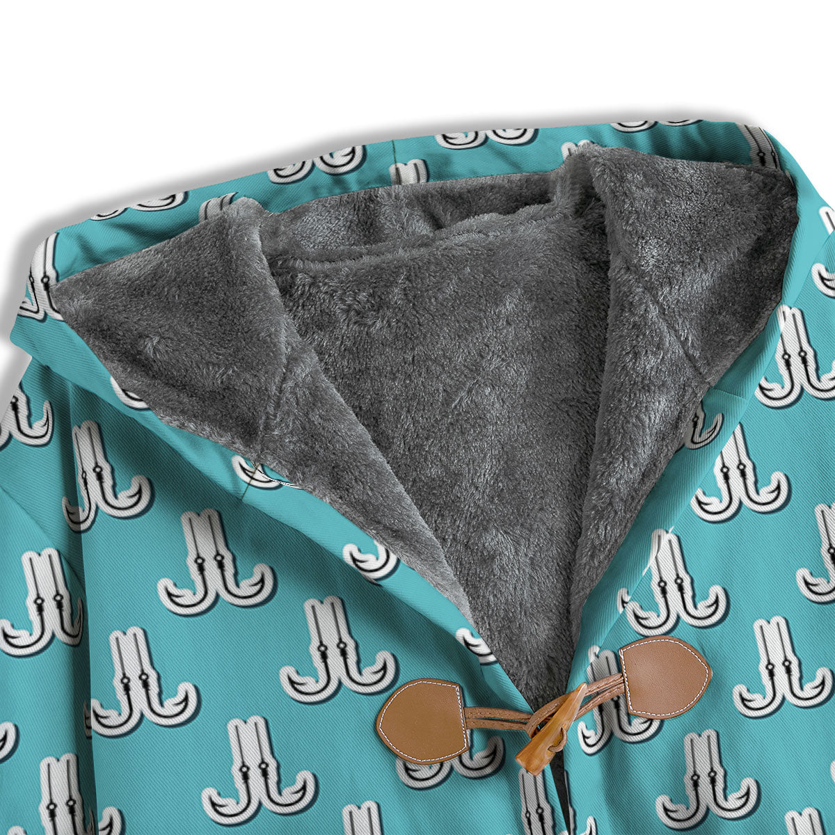 Blue Fish Hook Print Pattern Men's Windbreaker Jacket-grizzshop