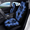 Blue Flaming Skull Print Car Seat Covers-grizzshop