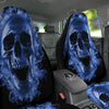 Blue Flaming Skull Print Car Seat Covers-grizzshop