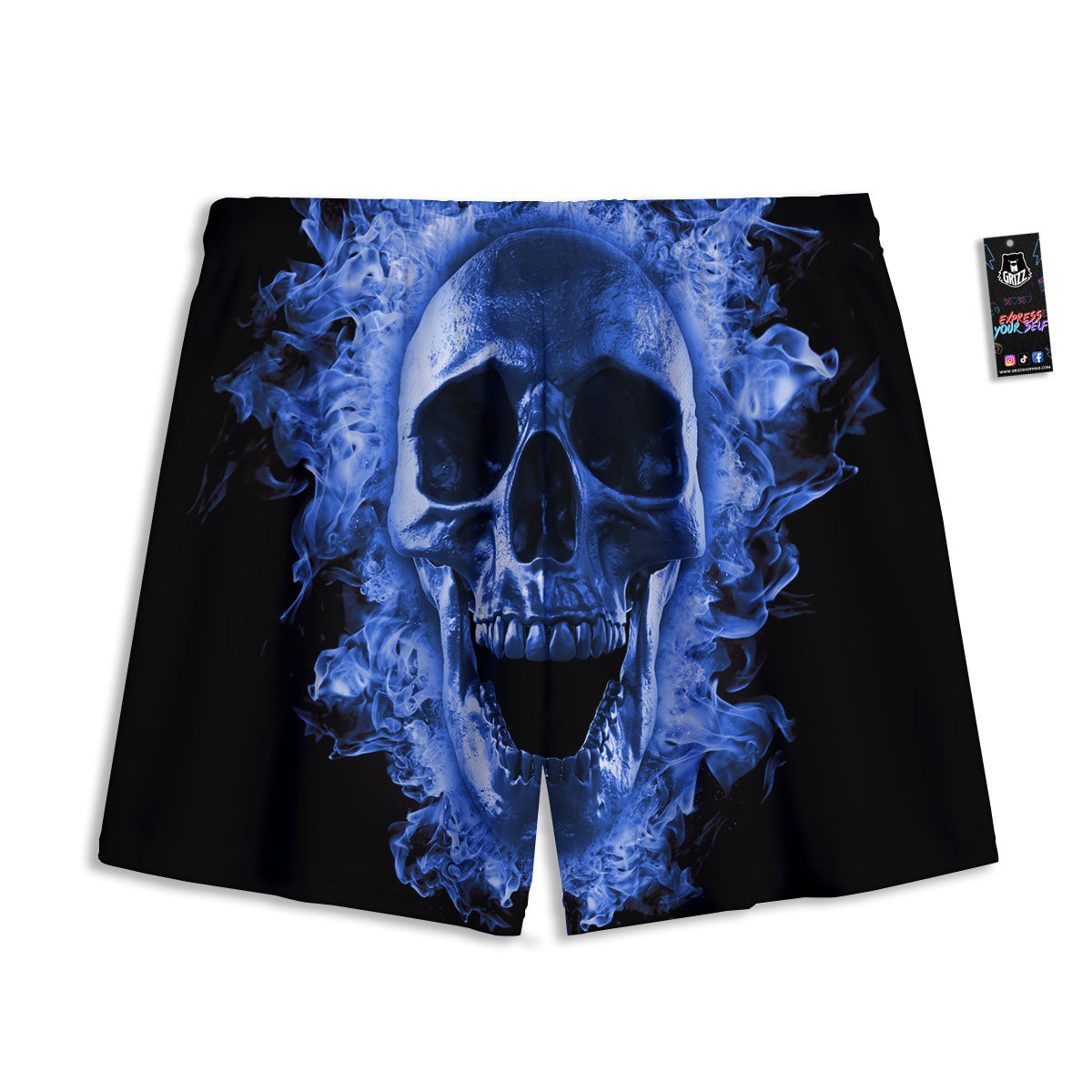 Blue Green And White Plaid Print Pattern Mesh Shorts