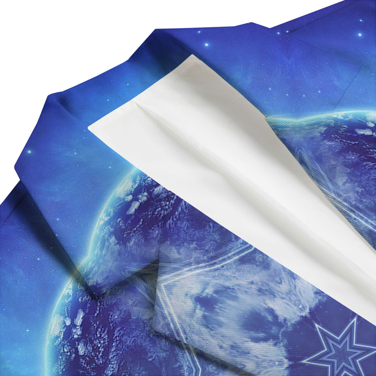 Blue Fractal Kaleidoscope Print Men's Blazer-grizzshop