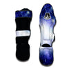 Blue Galaxy Space Stardust Print Muay Thai Shin Guards-grizzshop