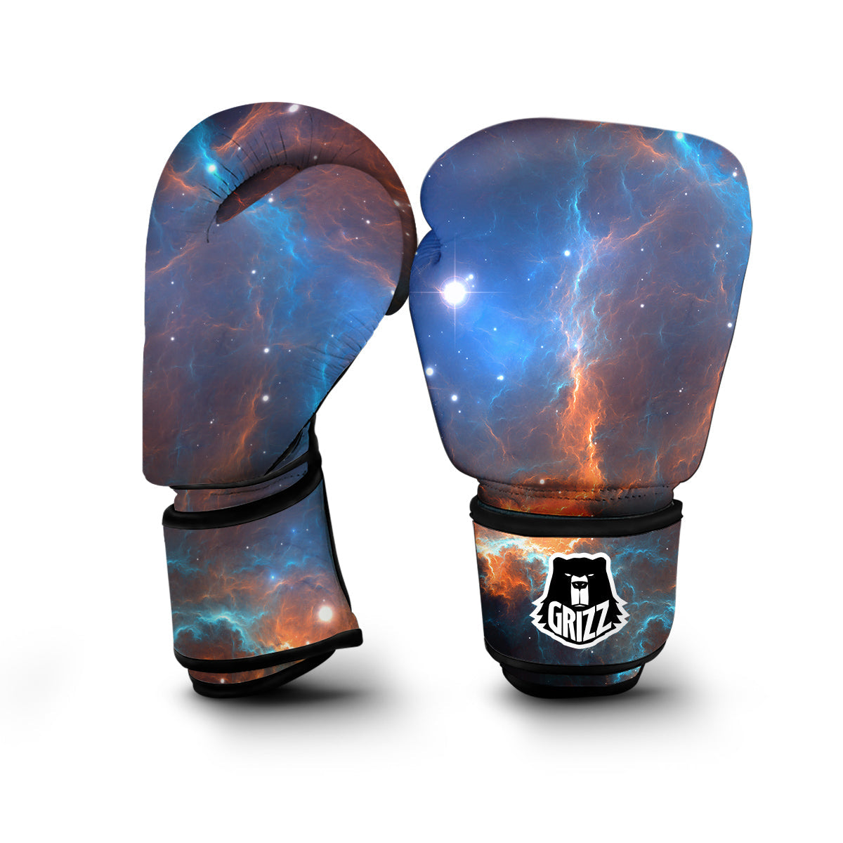 Blue Geomagnetic Storm Galaxy Space Print Boxing Gloves-grizzshop