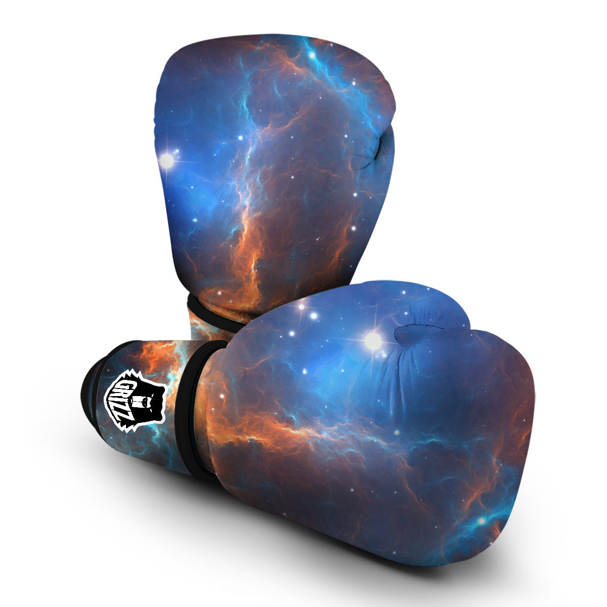 Blue Geomagnetic Storm Galaxy Space Print Boxing Gloves-grizzshop