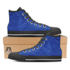 Blue Glitter Artwork Print Black High Top Shoes-grizzshop