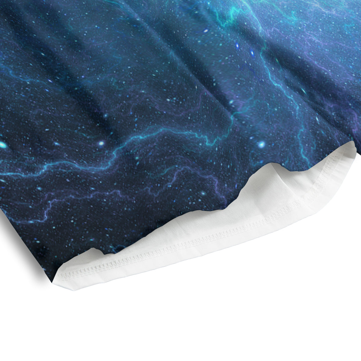 Blue Glowing Giant Lightning In Space Print Men's Athletic Shorts