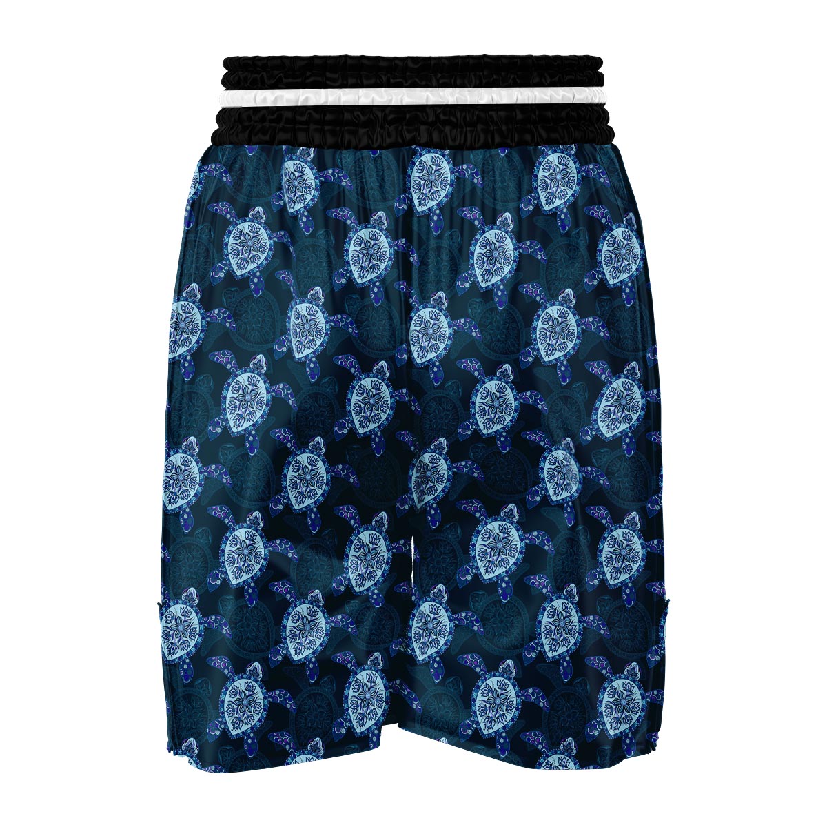 Blue Hawaiian Sea Turtle Pattern Print Boxing Shorts-grizzshop