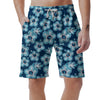 Blue Hibiscus Hawaiian Print Men's Shorts-grizzshop