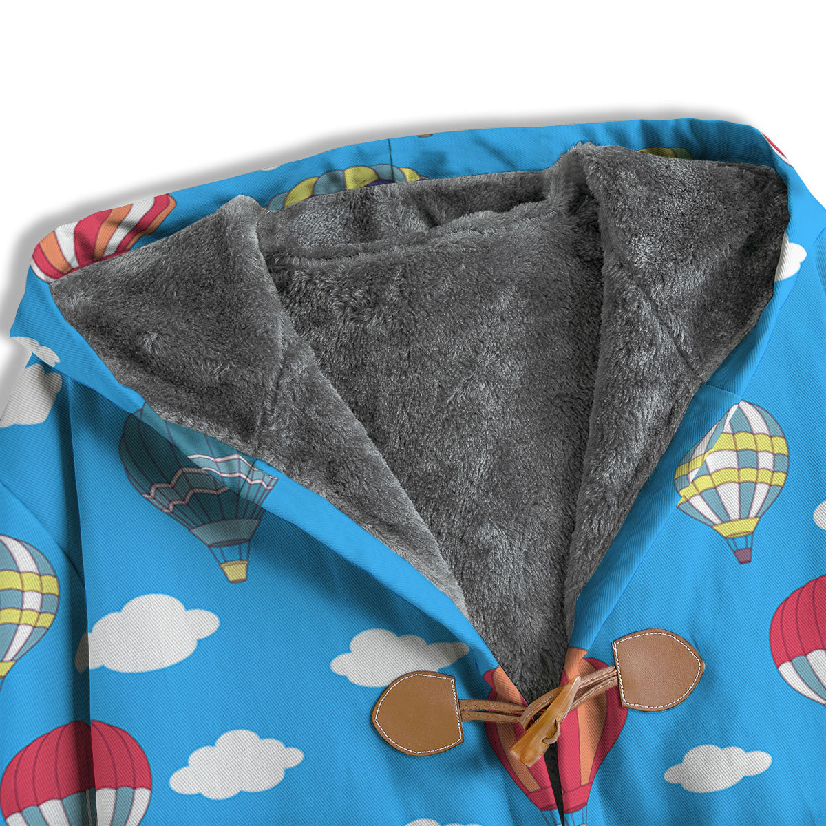 Blue Hot Air Balloon Print Pattern Men's Windbreaker Jacket-grizzshop