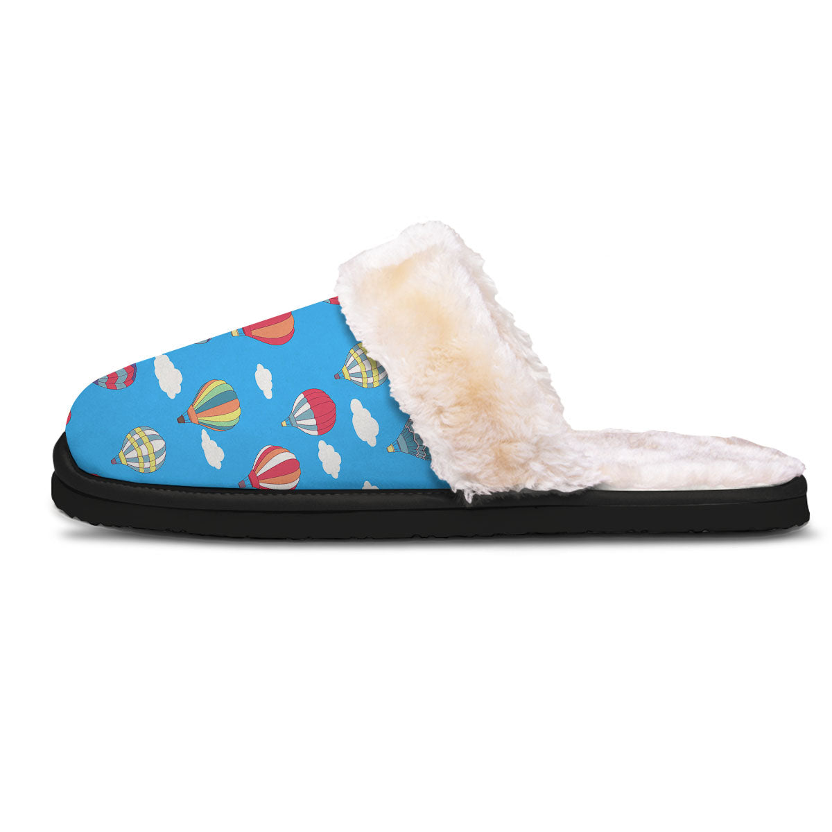 Blue Hot Air Balloon Print Pattern Slippers-grizzshop