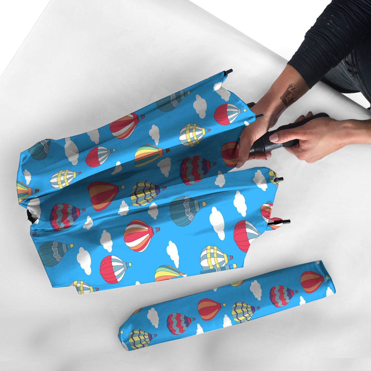 Blue Hot Air Balloon Print Pattern Umbrella-grizzshop