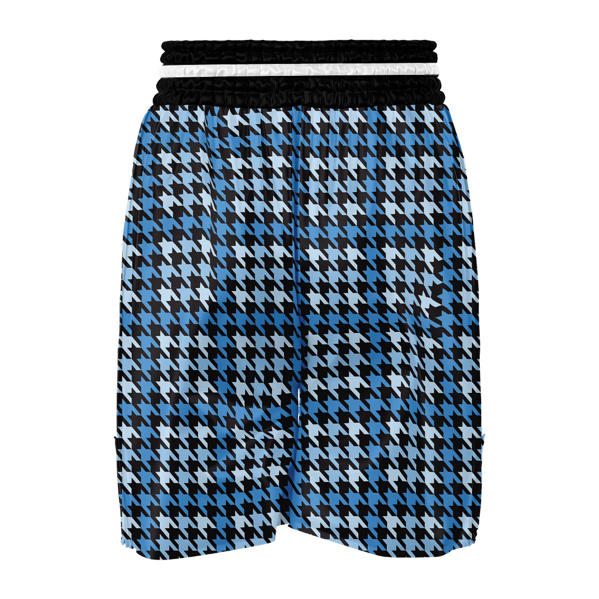 Blue Houndstooth Boxing Shorts-grizzshop
