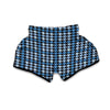 Blue Houndstooth Muay Thai Boxing Shorts-grizzshop