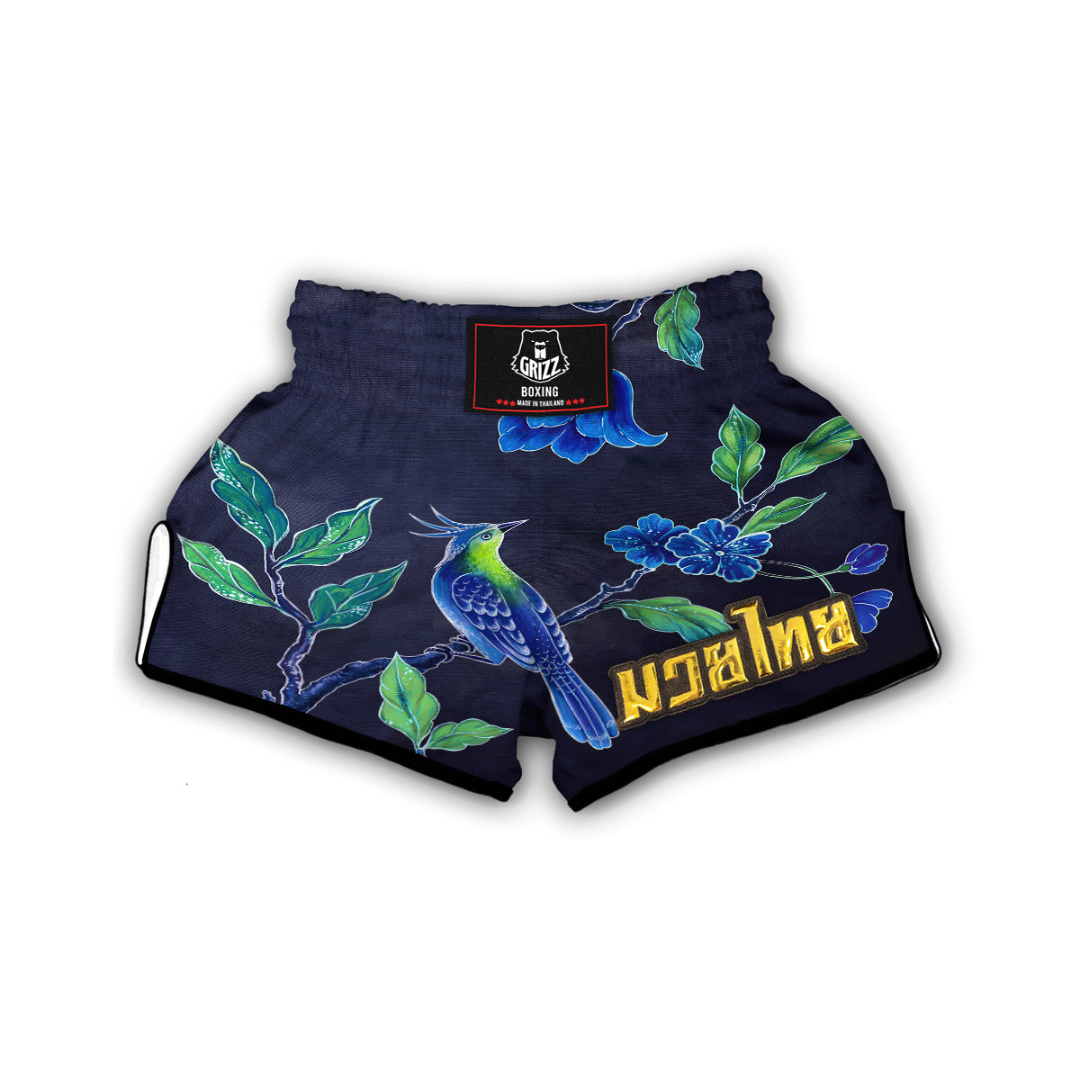 Blue Hummingbird Muay Thai Boxing Shorts-grizzshop